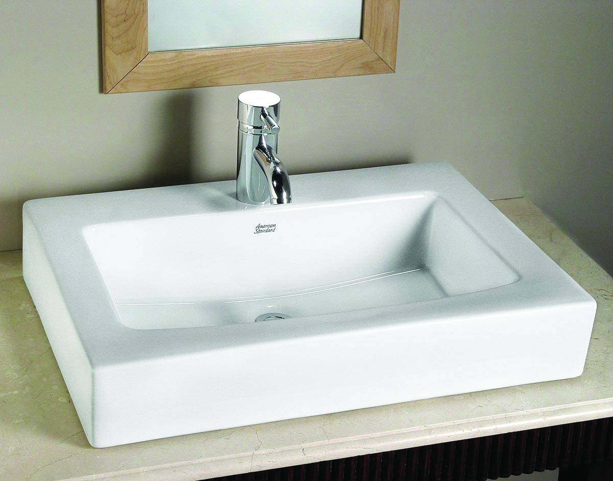 Boxe Above Counter Sink with Centre Hole Only WHITE